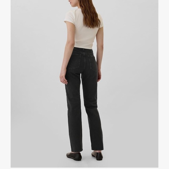 GAP High Rise Straight Jeans Washed Black Women’s 8/29 Short in Charcoal - Picture 2 of 13